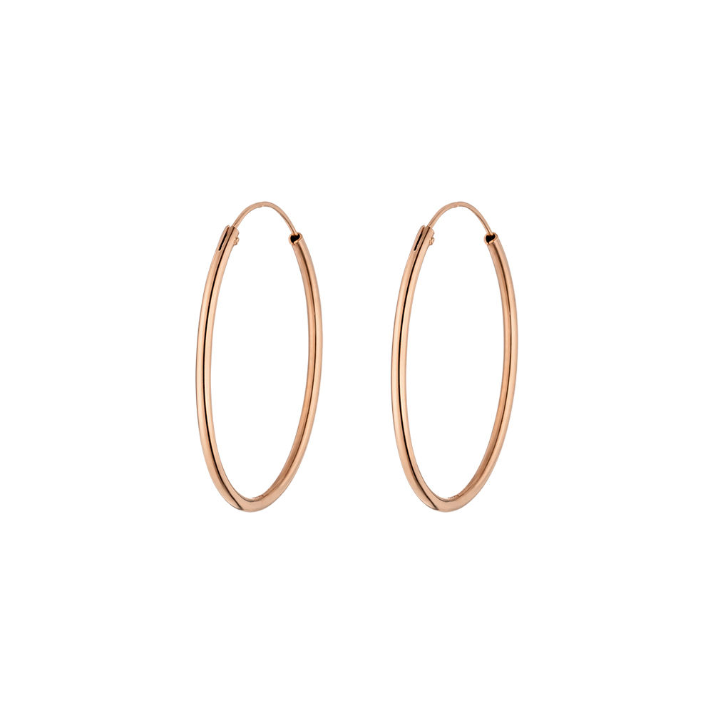 Creole Rund L, 40mm, 14 Karat Rosegold Bild 3