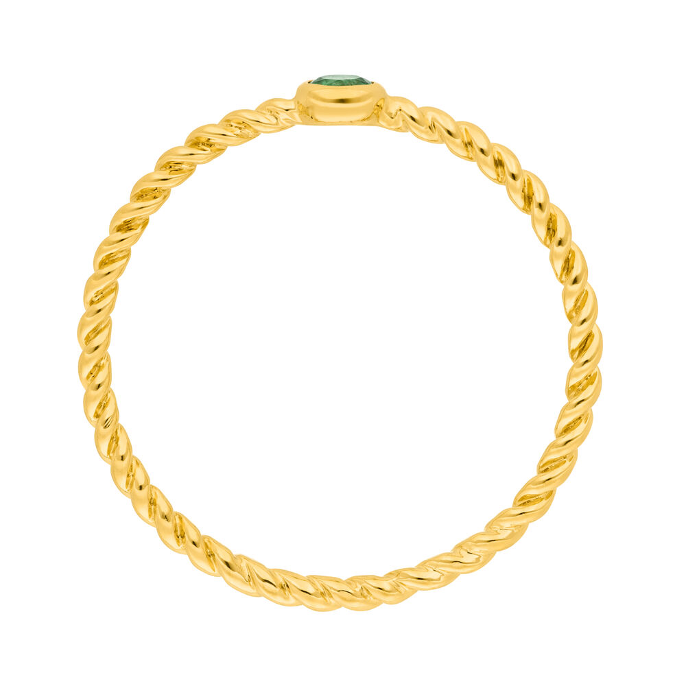 Ring Twist Smaragd, 14 Karat Gelbgold Bild 3
