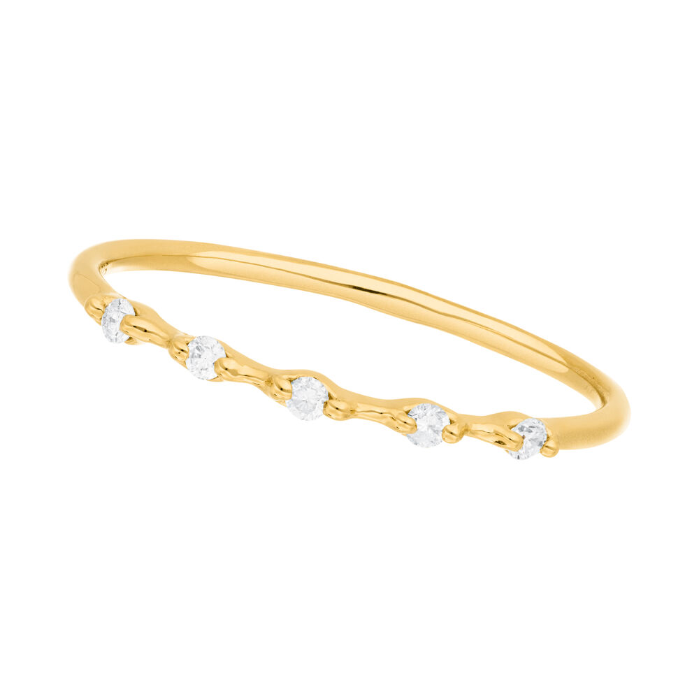 Ring mit 5 Diamanten, 14 Karat Gelbgold Bild 5
