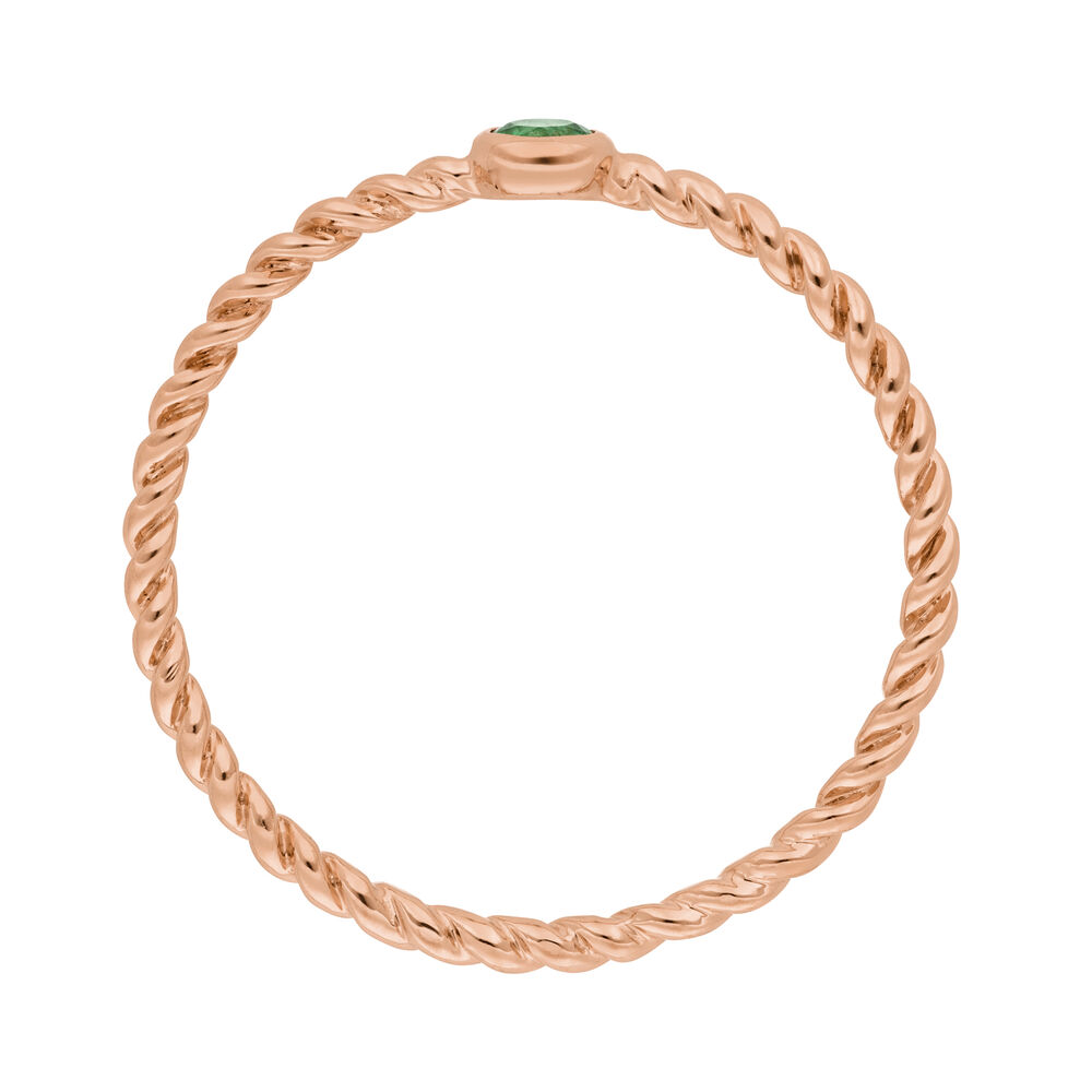 Ring Twist Smaragd, 14K Rosegold Bild 3