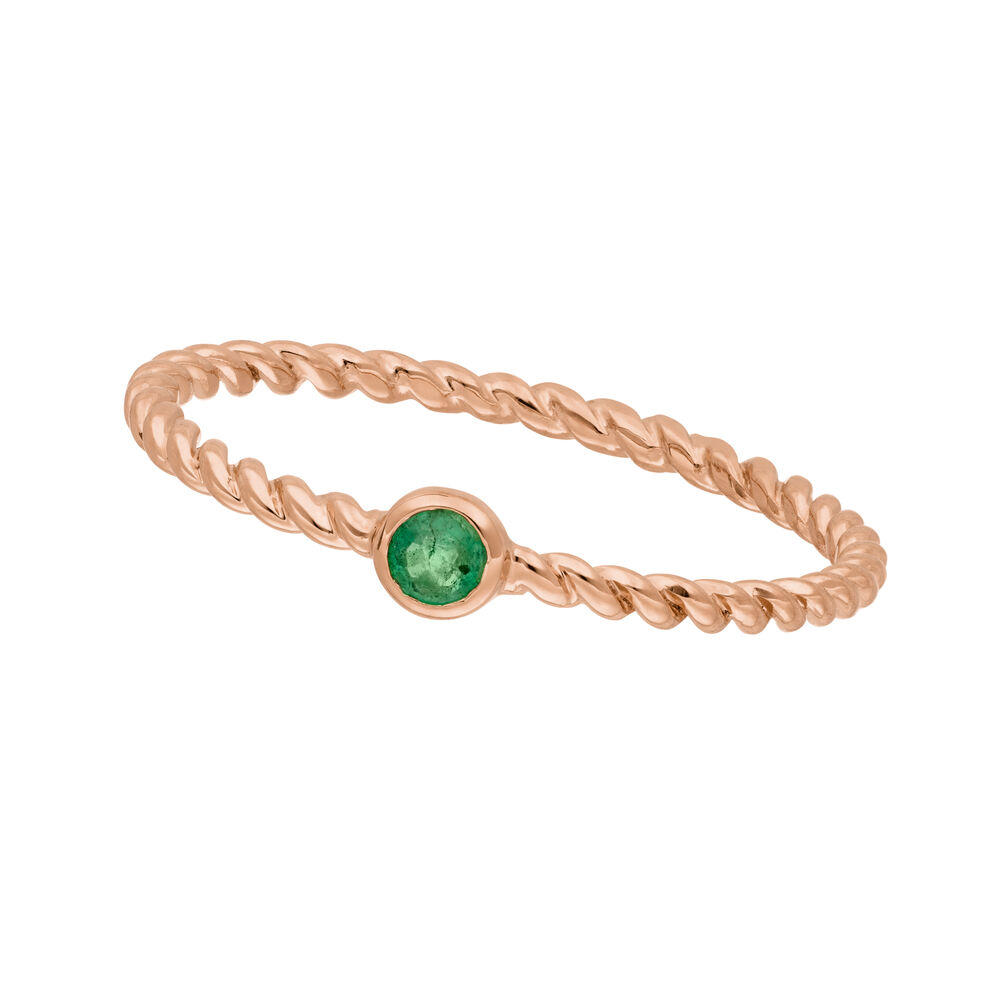 Ring Twist Smaragd, 14 Karat Rosegold Bild 5