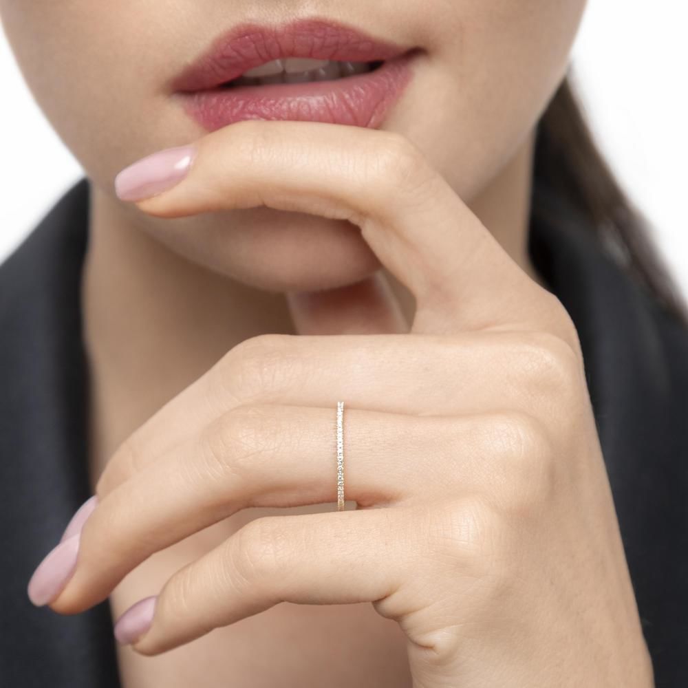 Verlobungsring Memoire mit Diamanten, 18 Karat Gelbgold Bild 2