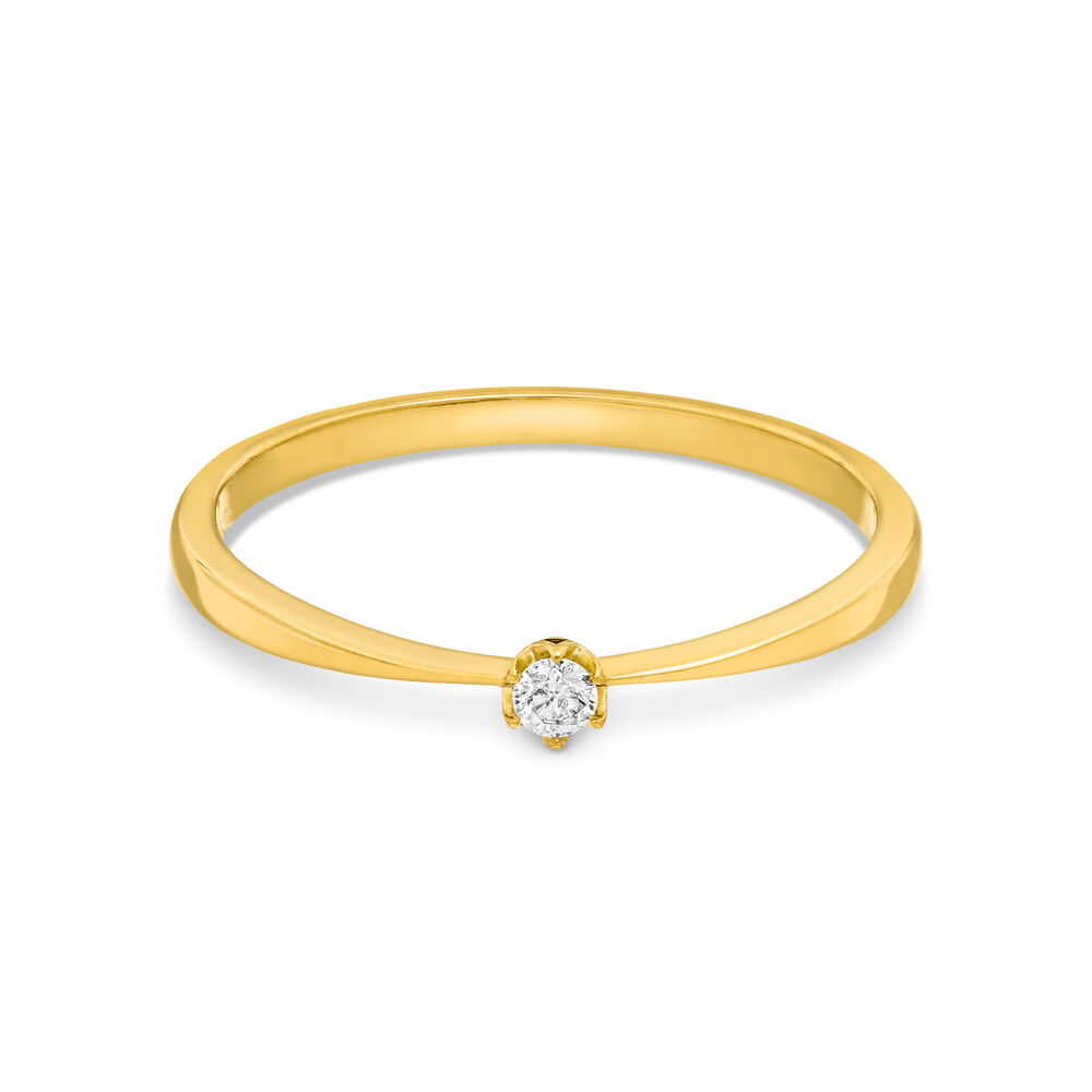 Verlobungsring Classic Solitair 0,04ct, 14K Gelbgold, Gr.52 Bild 3