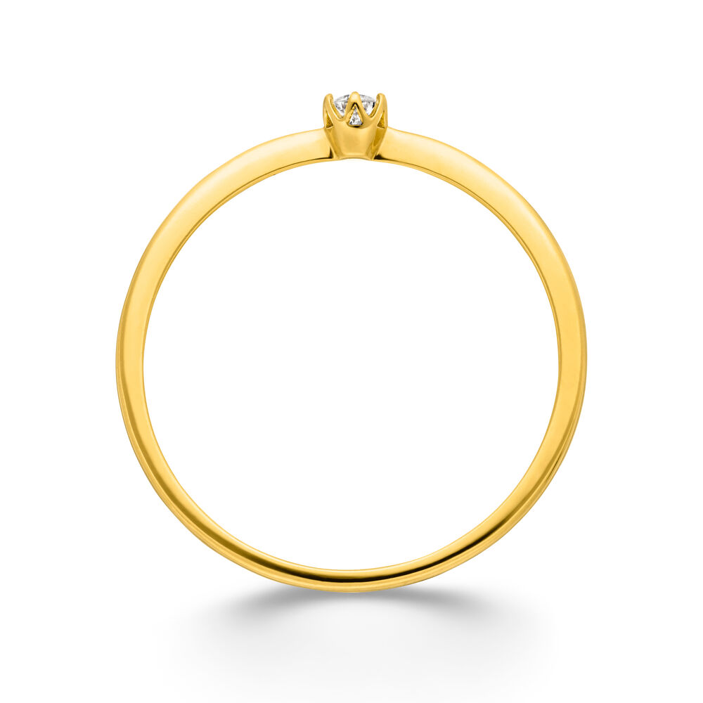 Verlobungsring Classic Solitair 0,04ct, 14K Gelbgold, Gr.52 Bild 4
