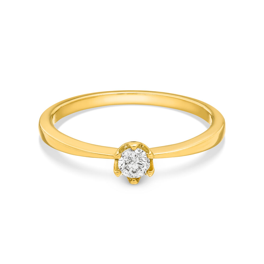 Verlobungsring Classic Solitair 0,14ct, 14K Gelbgold Bild 3