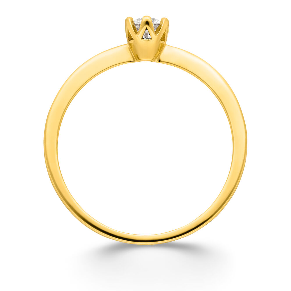 Verlobungsring Classic Solitair 0,14ct, 14 Karat Gelbgold Bild 4