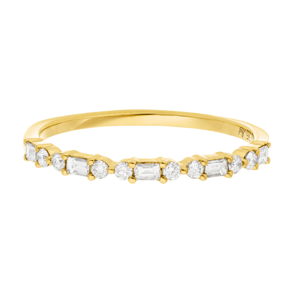 Verlobungsring mit Baguette Diamanten, 14K Gelbgold, Gr.52 