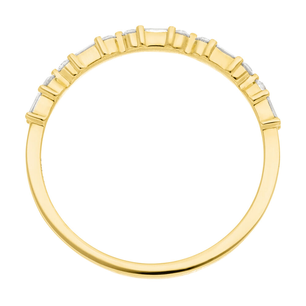 Ring mit Baguette Diamanten, 14K Gelbgold, Gr.52 