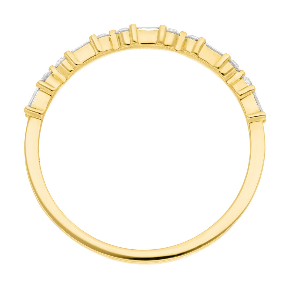Ring mit Baguette Diamanten, 14 Karat Gelbgold 