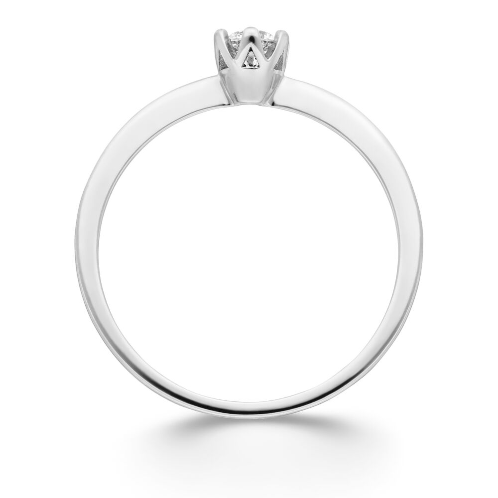 Verlobungsring Classic Solitair 0,14ct, 14K Weigold, Gr.52 Bild 4