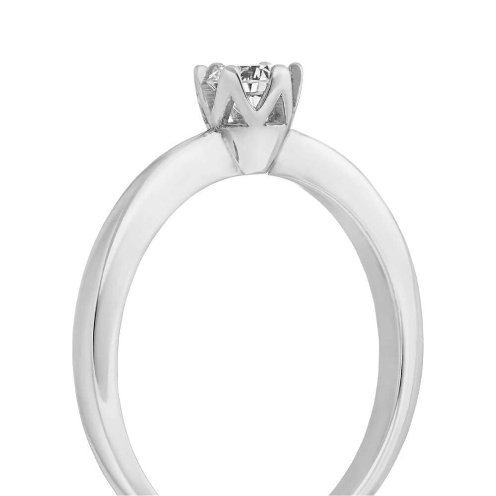 Verlobungsring Classic Solitair 0,25ct, 14K Weigold, Gr.52 Bild 2