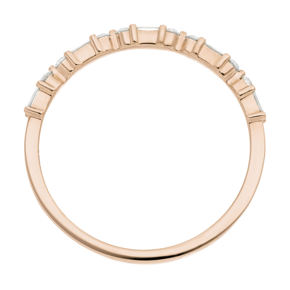 Verlobungsring mit Baguette Diamanten, 14 Karat Rosegold 