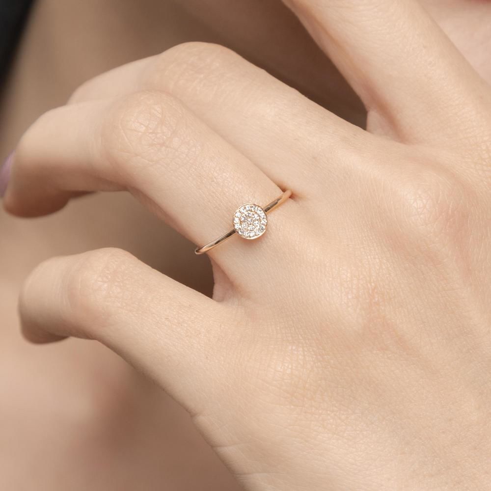 Ring Pav mit Diamanten, 18 Karat Rosegold Bild 3