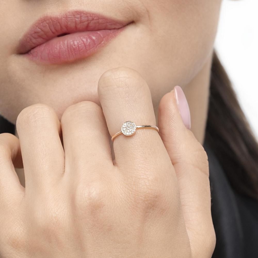 Ring Pav mit Diamanten, 18 Karat Rosegold Bild 2