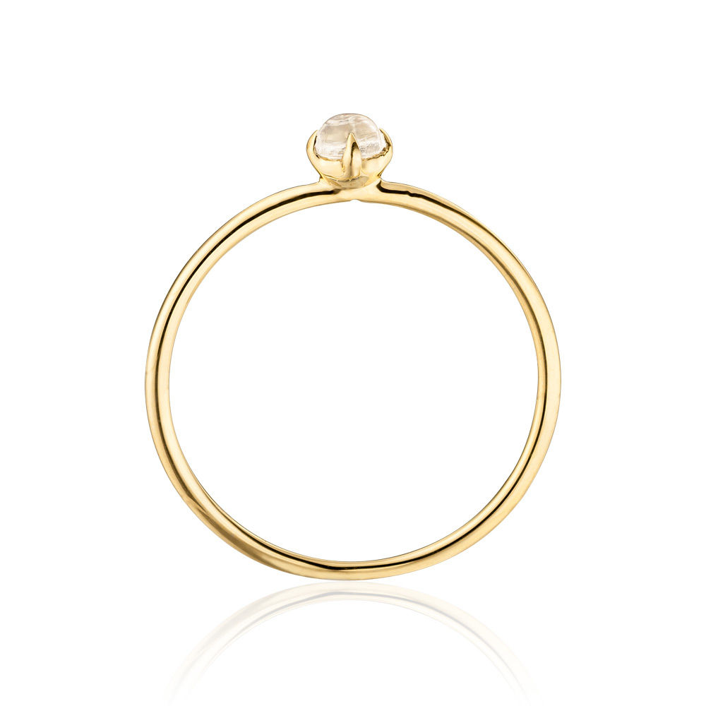 Ring Cabochon, 14 Karat Gelbgold, Mondstein Bild 2