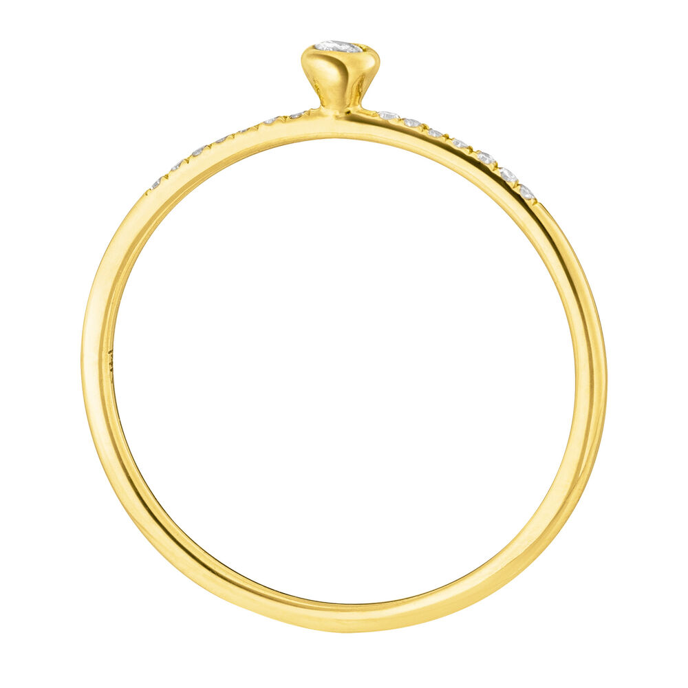 Ring Petite, White Diamond, 14 Karat Gelbgold Bild 2