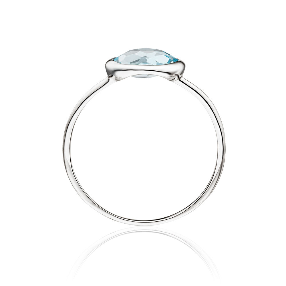Ring Blauer Topas, 14 Karat Weigold Bild 2