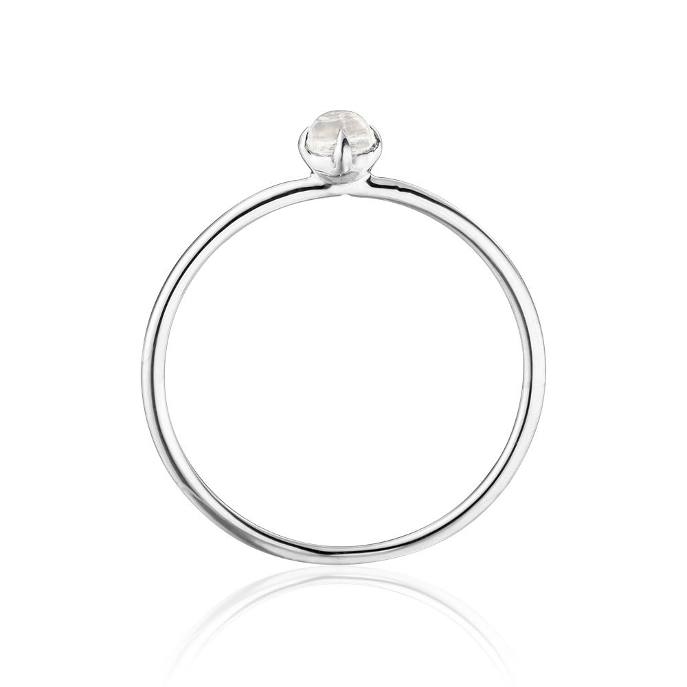 Ring Cabochon, 14 Karat Weigold, Mondstein Bild 2