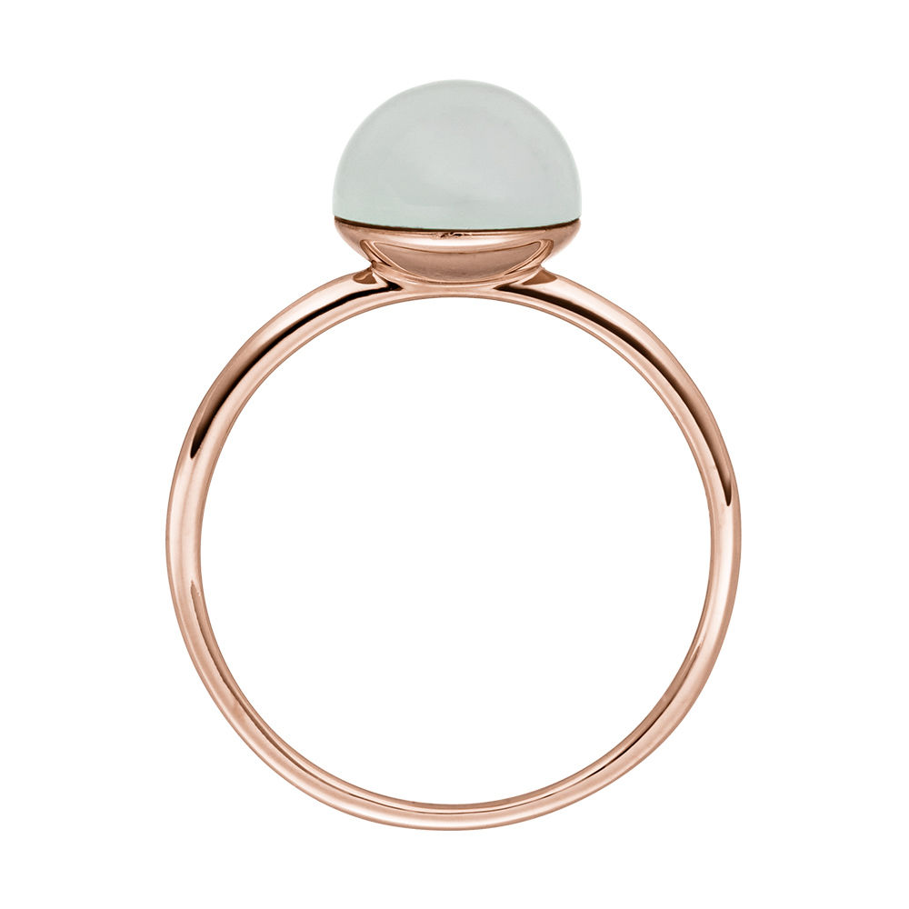 Ring Cabochon II, 14 Karat Rosegold, Sea Blue Chalzedon Bild 2