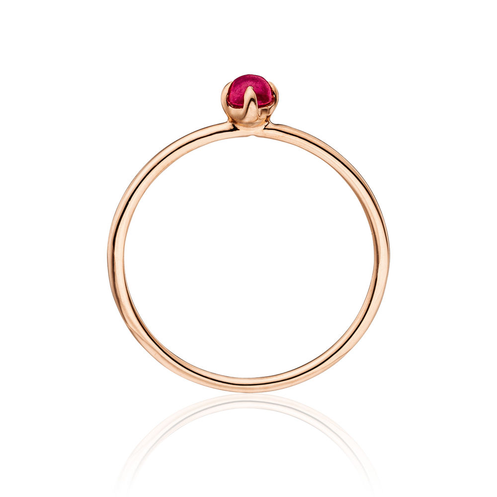 Ring Cabochon, 14 Karat Rosegold, Rubin Bild 2
