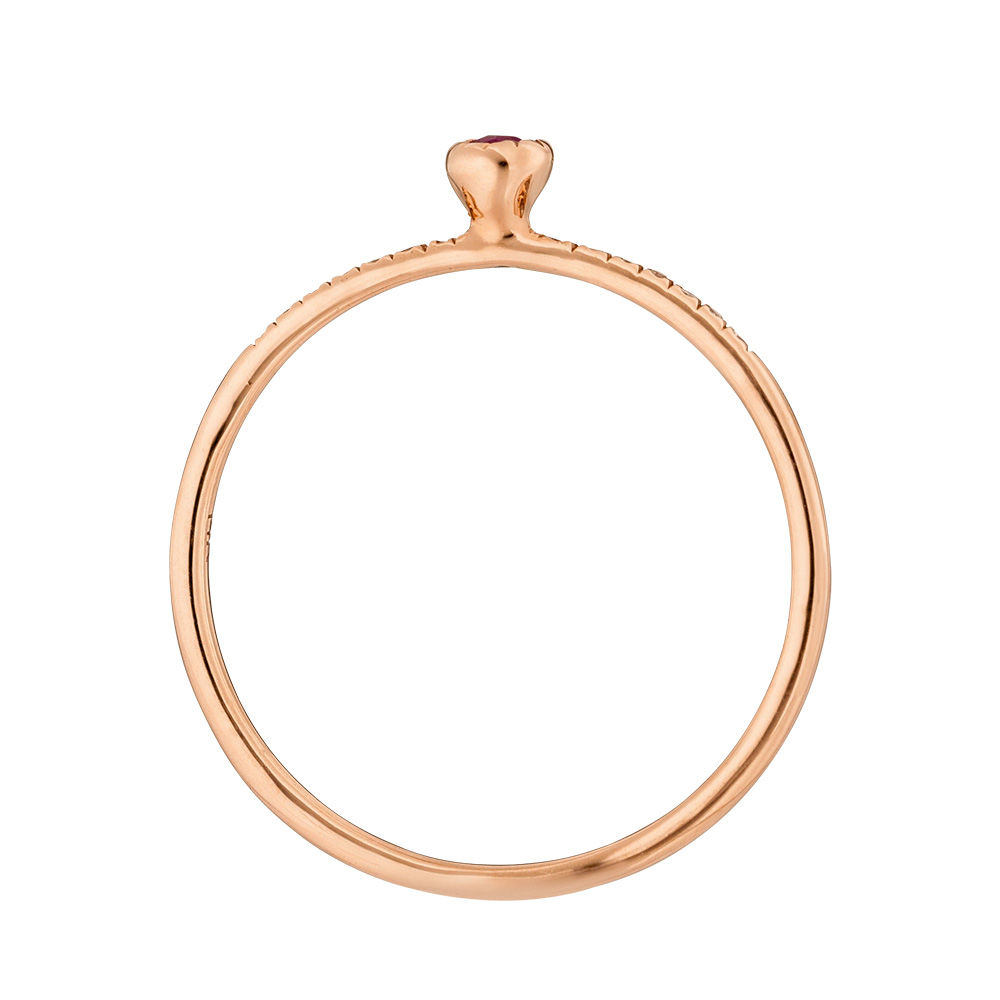 Ring Petite, Ruby, 14 K Rosegold Bild 2