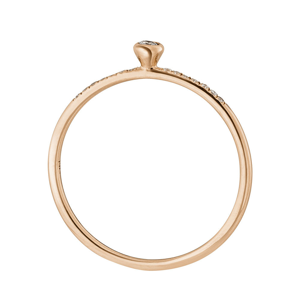 Ring Petite, White Diamond, 14 K Rosegold Bild 2