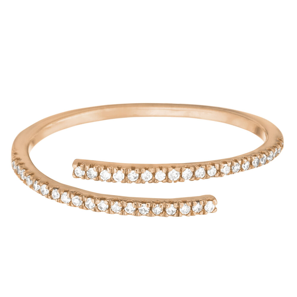 Ring Open mit Diamanten, 18 Karat Rosegold 