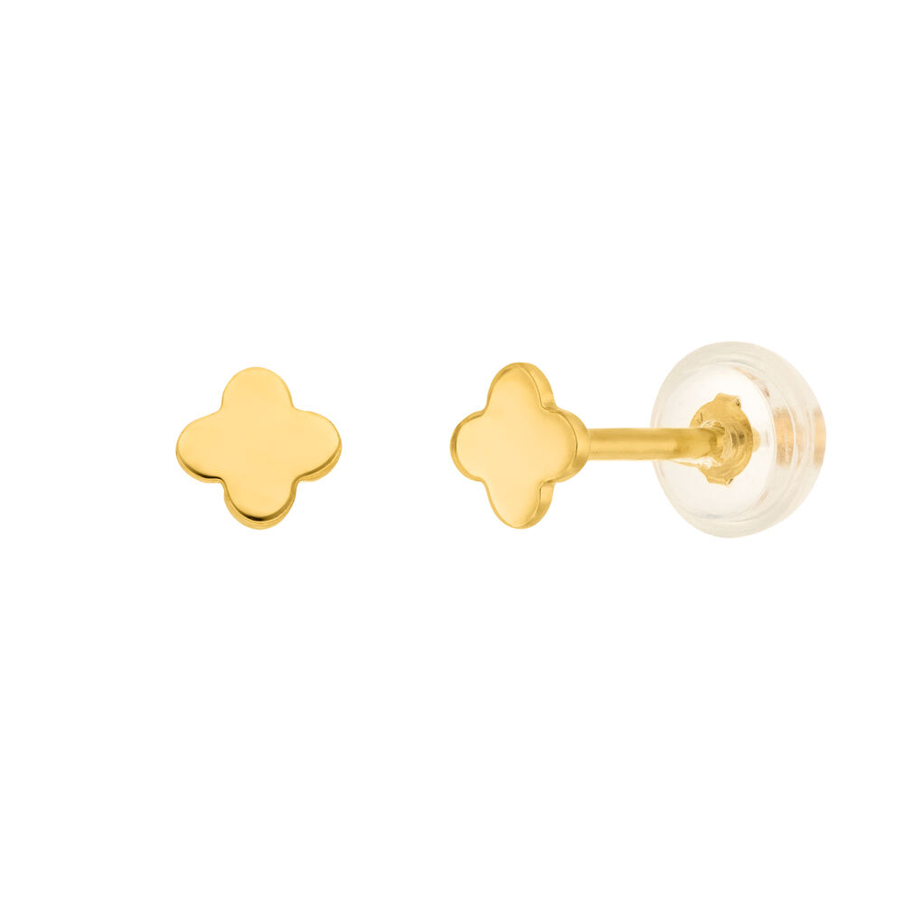 Ohrstecker MINI Clover, 14 Karat Gelbgold Bild 3