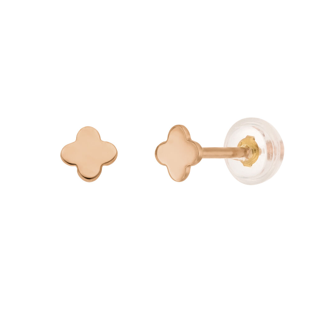 Ohrstecker MINI Clover, 14 Karat Rosegold Bild 3