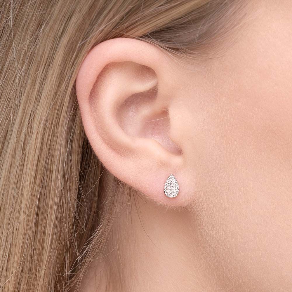 Ohrstecker Drops mit Diamanten, 18 Karat Weigold Bild 2