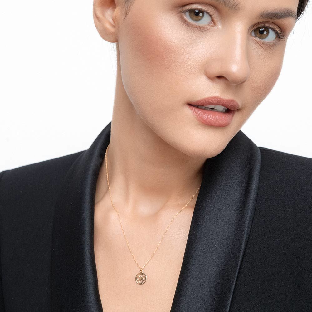 Halskette Clover, 14 Karat Gelbgold Bild 3