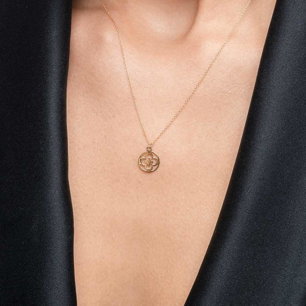 Halskette Clover, 14 Karat Gelbgold Bild 2