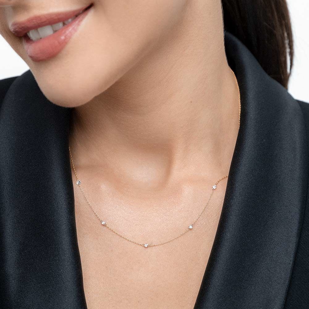 Halskette PURE Quintruple Diamant, 18 Karat Gelbgold Bild 2