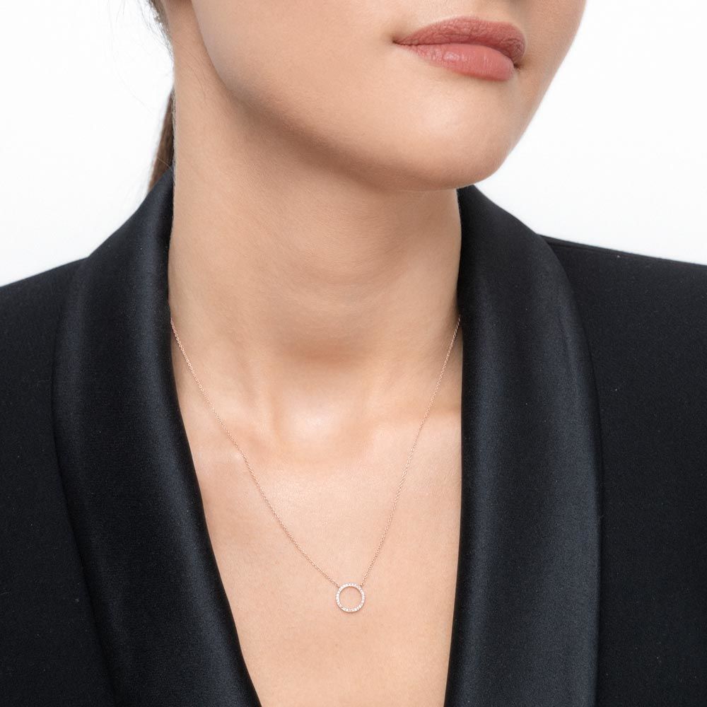 Halskette Circle mit Diamanten, 18 Karat Rosegold Bild 2