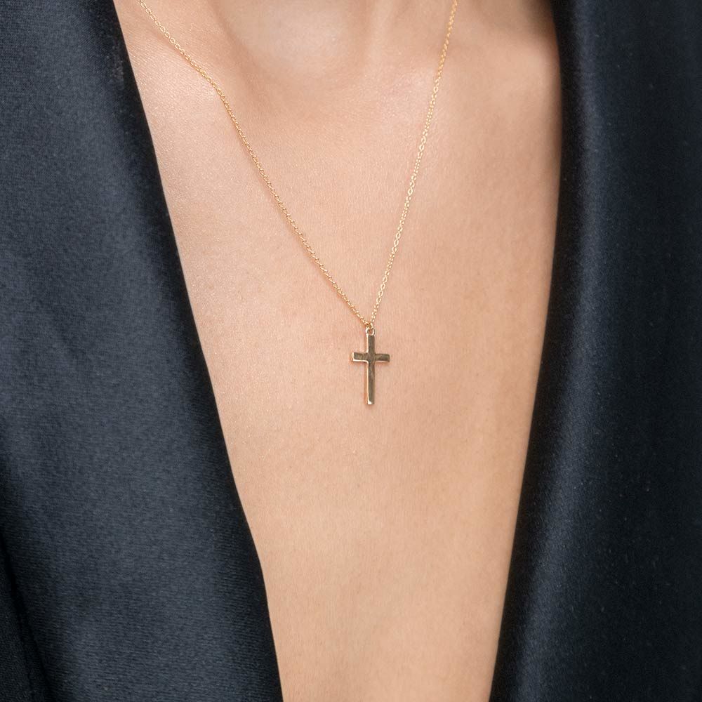 Halskette Kreuz, 14 Karat Gelbgold Bild 3