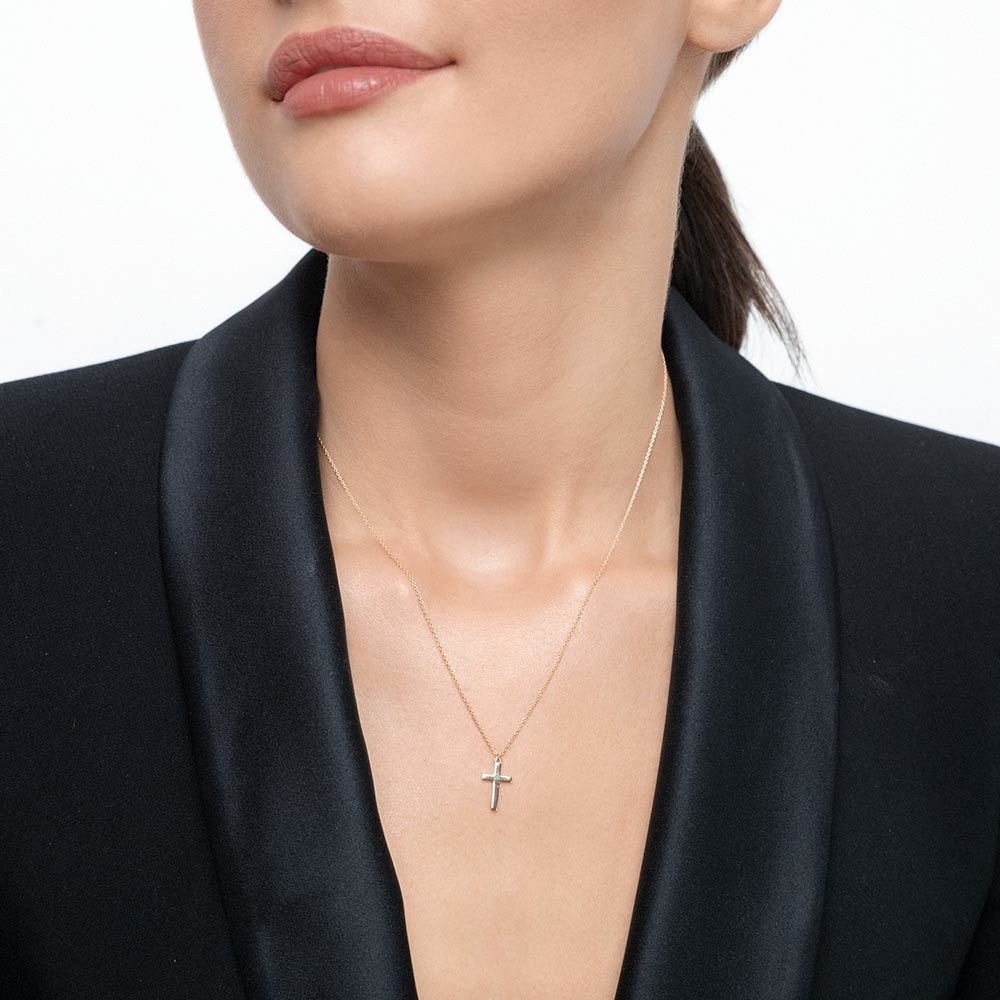 Halskette Kreuz, 14 Karat Gelbgold Bild 2