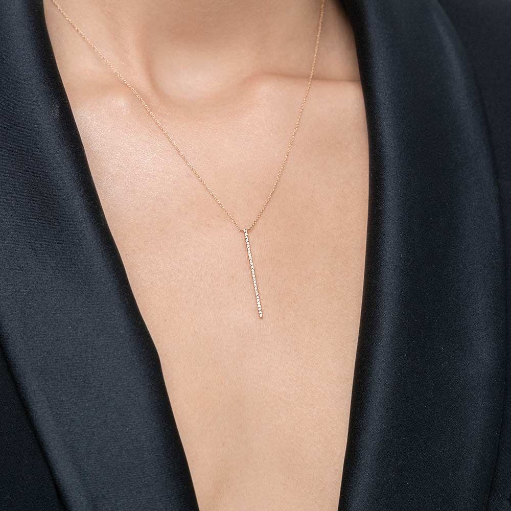 Halskette Bar Diamanten, 18 Karat Gelbgold Bild 2