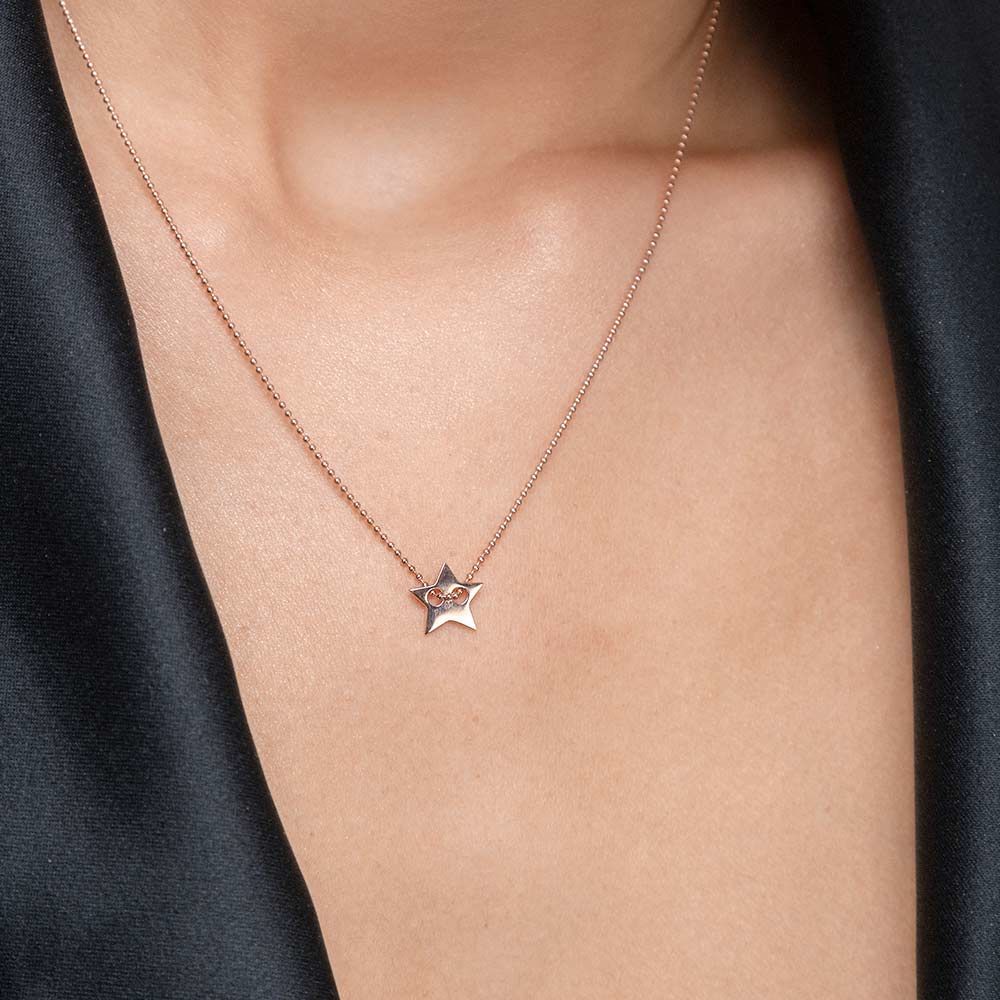 Halskette Star, 14 Karat Rosegold Bild 2