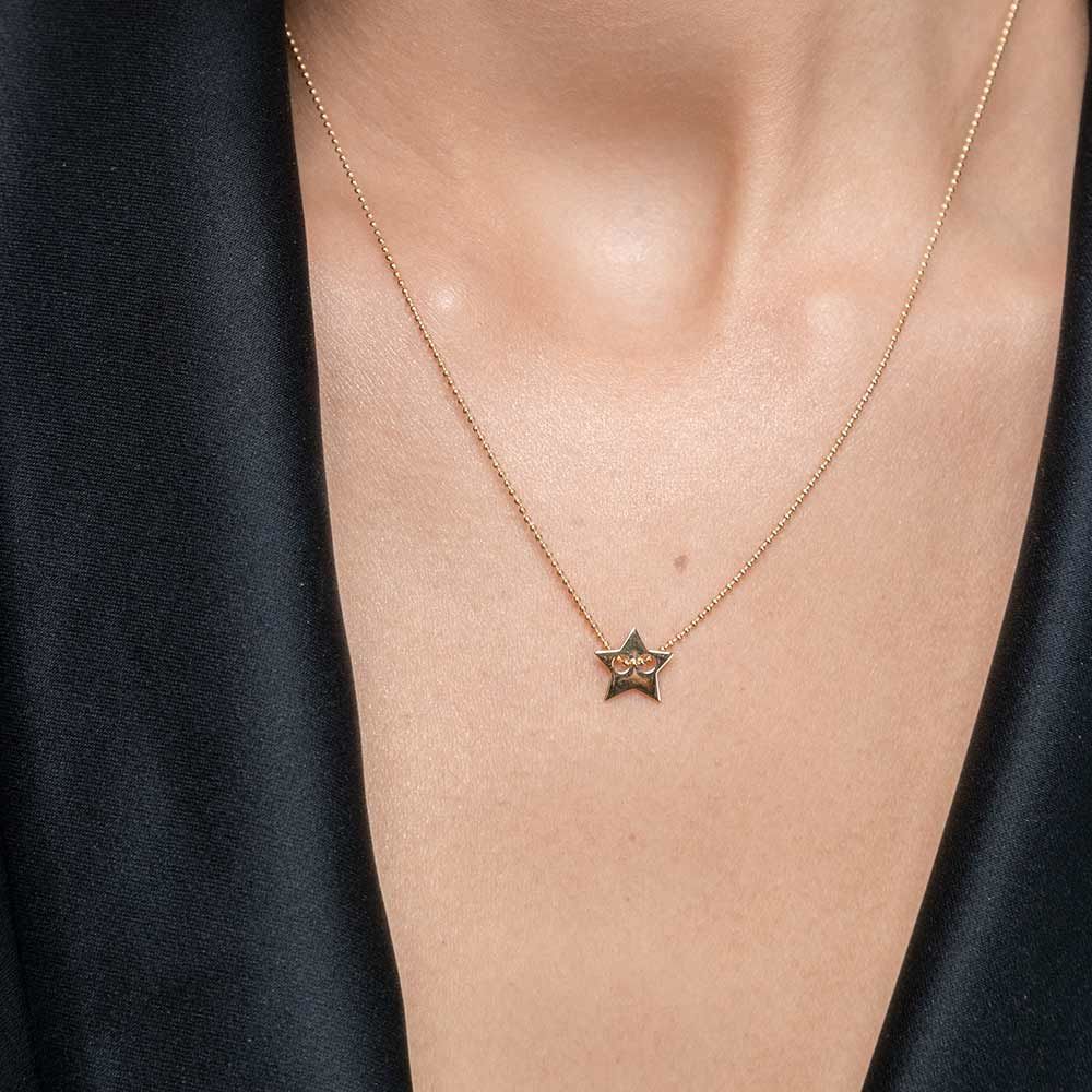 Halskette Star, 14 Karat Gelbgold Bild 2