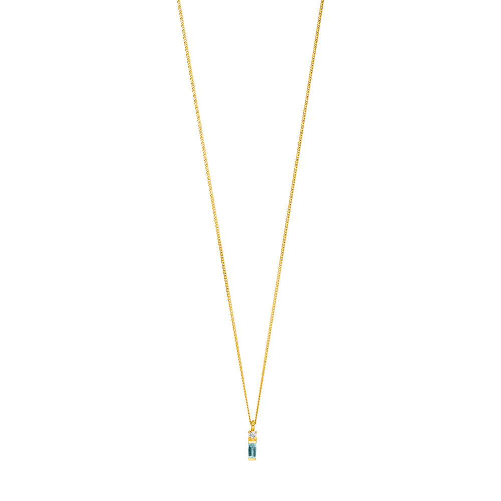 Halskette Glamour, Blue/White Topas, 18 Karat Gelbgold vergoldet Bild 3