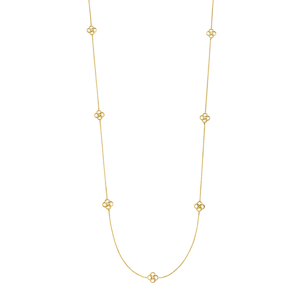 Lange Halskette Clover Charm, 18 Karat Gelbgold vergoldet Bild 2