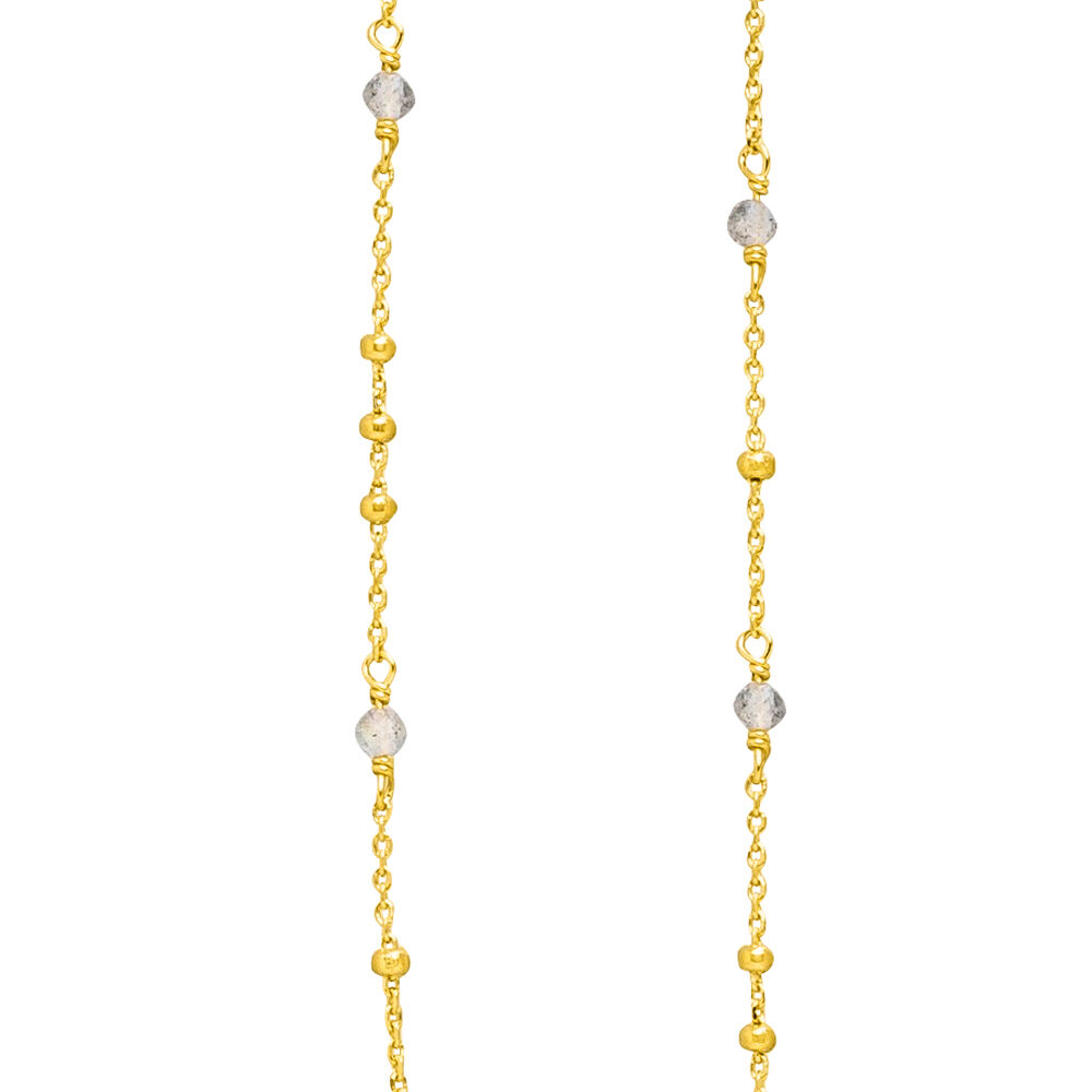 Halskette Flying Gems, Labradorit, 90cm, 18 Karat Gelbgold vergoldet Bild 2