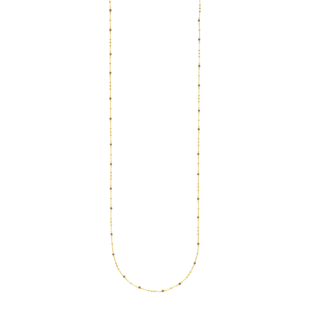 Lange Halskette Flying Gems, Rauchquarz, 90cm, 18 Karat Gelbgold vergoldet Bild 4 Lange Halskette Flying Gems, Rauchquarz, 90cm, 18 Karat Gelbgold vergoldet Bild 4