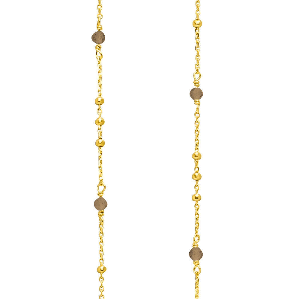 Lange Halskette Flying Gems, Rauchquarz, 90cm, 18 Karat Gelbgold vergoldet Bild 3 Lange Halskette Flying Gems, Rauchquarz, 90cm, 18 Karat Gelbgold vergoldet Bild 3