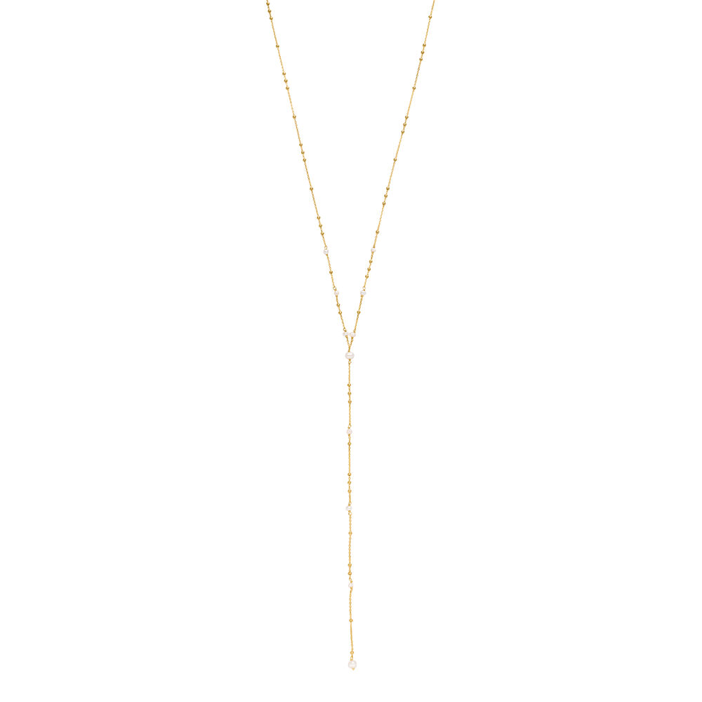 Y-Halskette Flying Pearls, 18 K Gelbgold vergoldet Bild 4