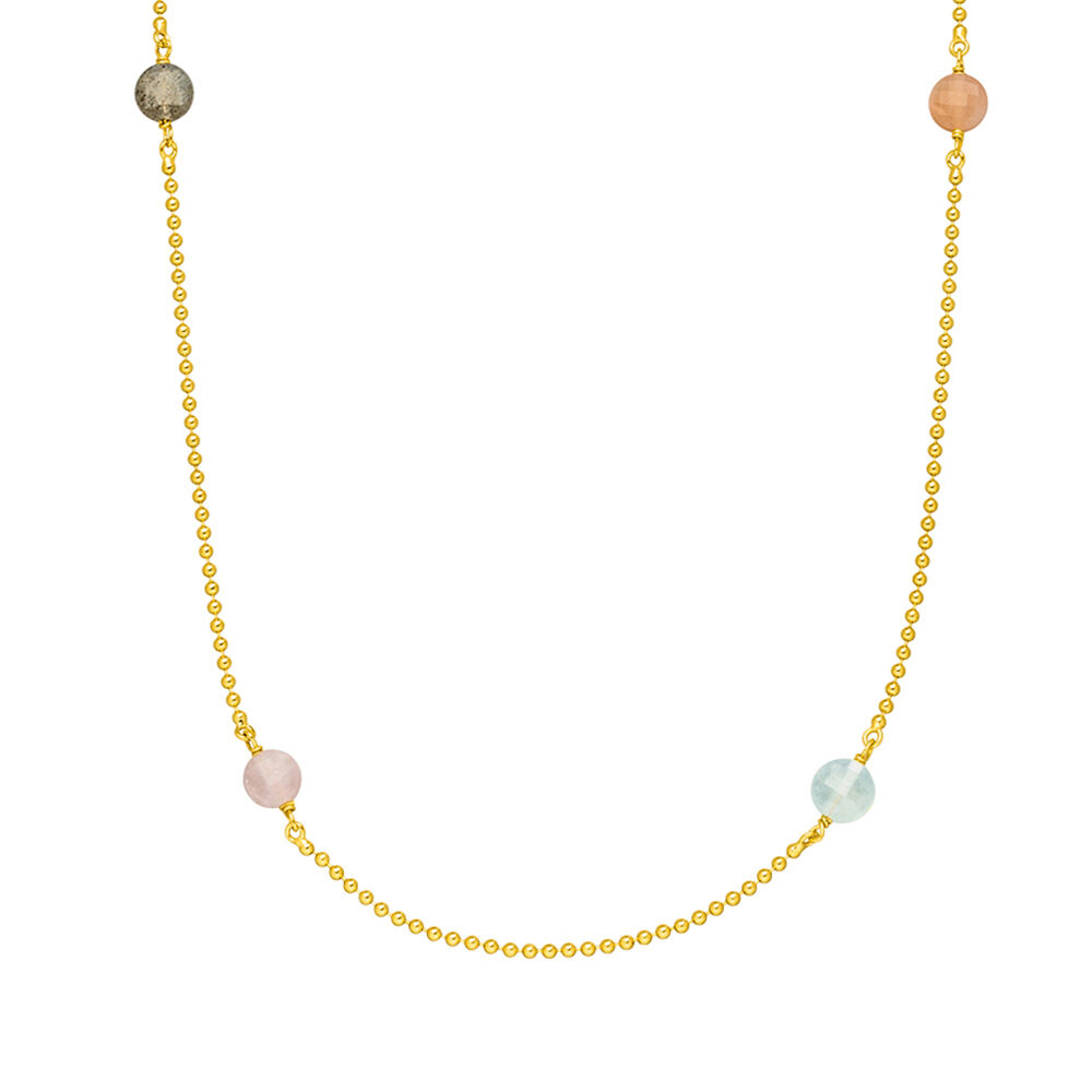 Halskette Gorgeous Gems, 80cm, 18 K Gelbgold vergoldet Bild 2