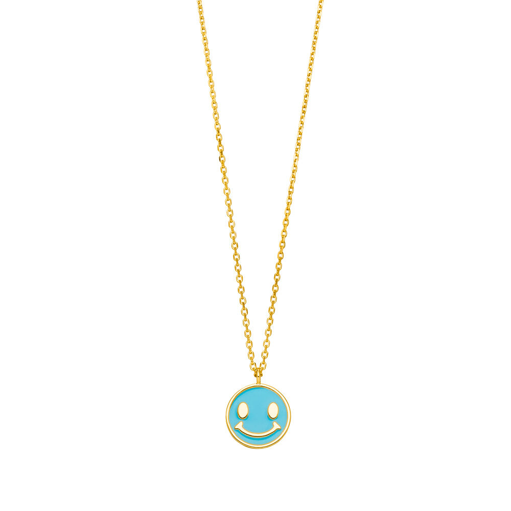 Halskette Happy EMOJI, 18 K Gelbgold vergoldet Bild 4