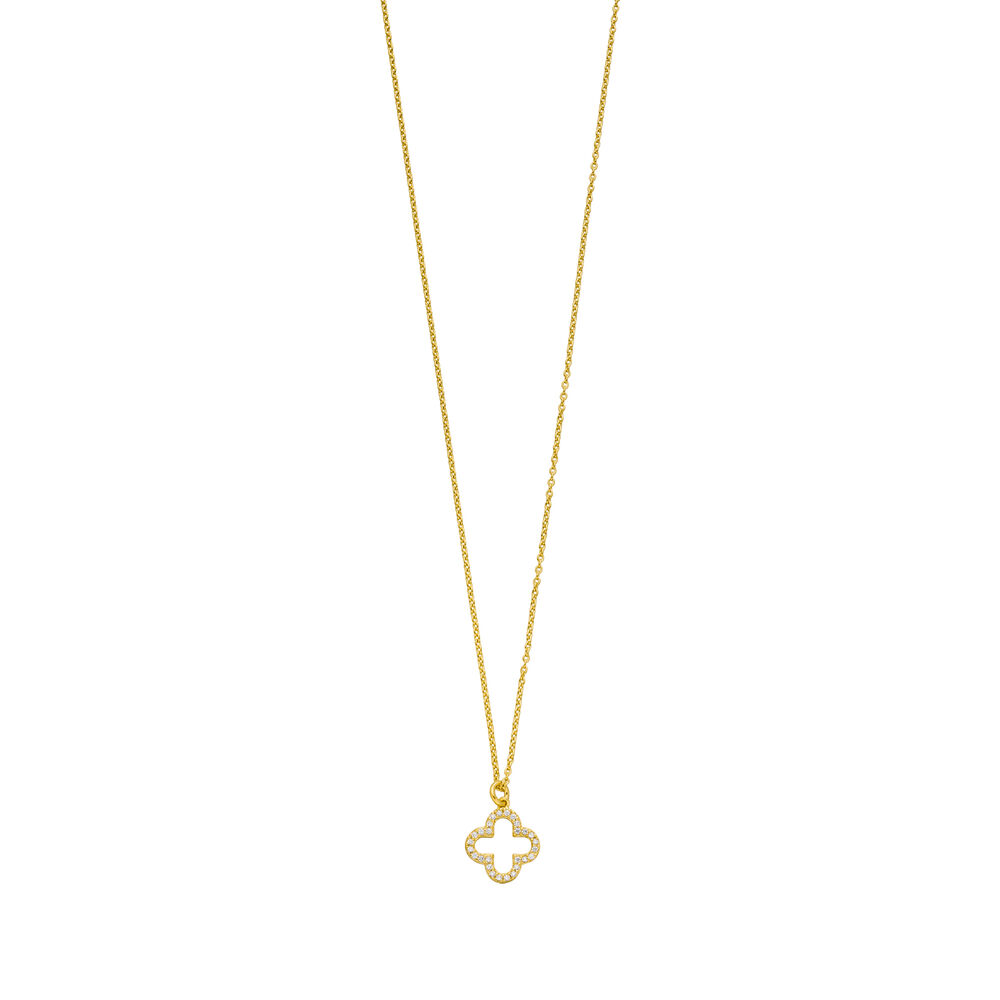 Halskette Kleeblatt, 18 Karat Gelbgold vergoldet Bild 3