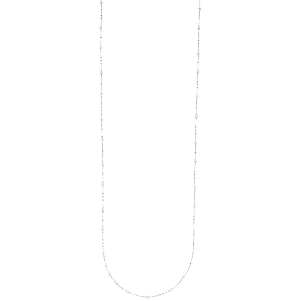 Lange Halskette Flying Gems, Perle, 90cm, 925 Sterlingsilber Bild 5