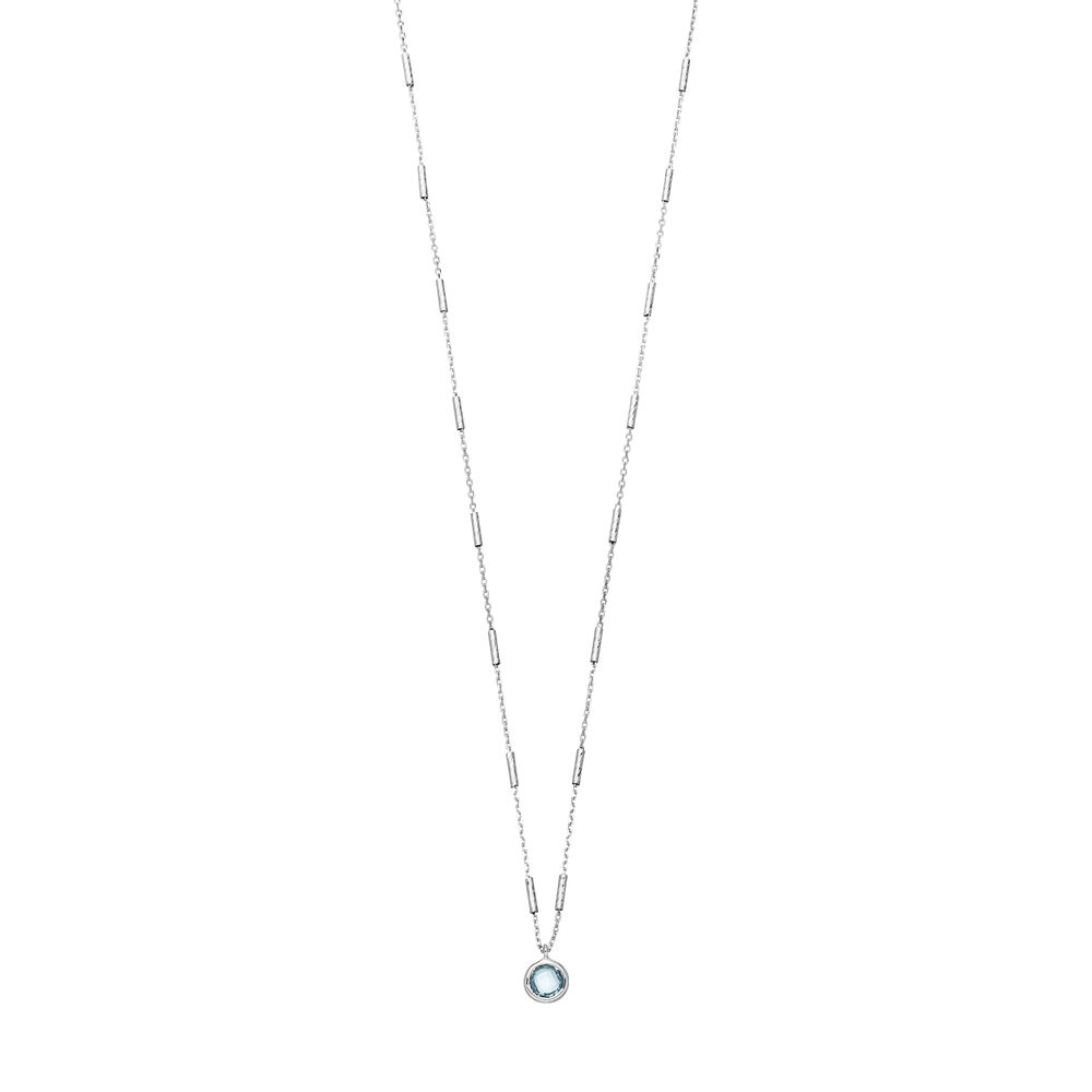 Halskette Solitr, Blauer Topaz, 925 Sterlingsilber Bild 2